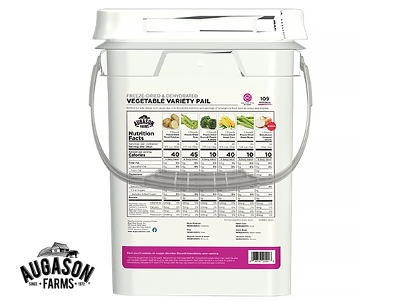 Augason Farms: Freeze-Dried Vegetable Variety Pail with Recipe Book